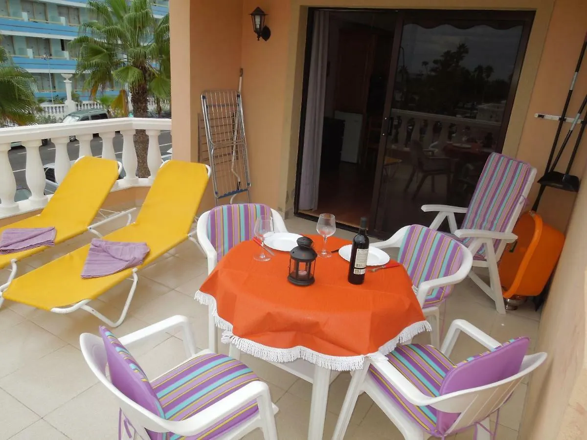 Beachfront-Apartment Las Vistas 1 With Sea-View, Heated, Pool, Wifi, Sat-Tv Arona  Spain